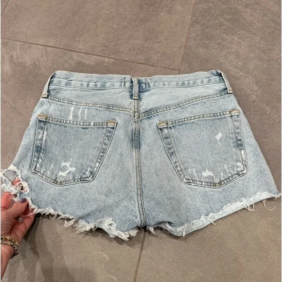 Agolde Parker Vintage Cutoff Shorts Button Fly Distressed in swampmeet size 26 - Picture 9 of 10